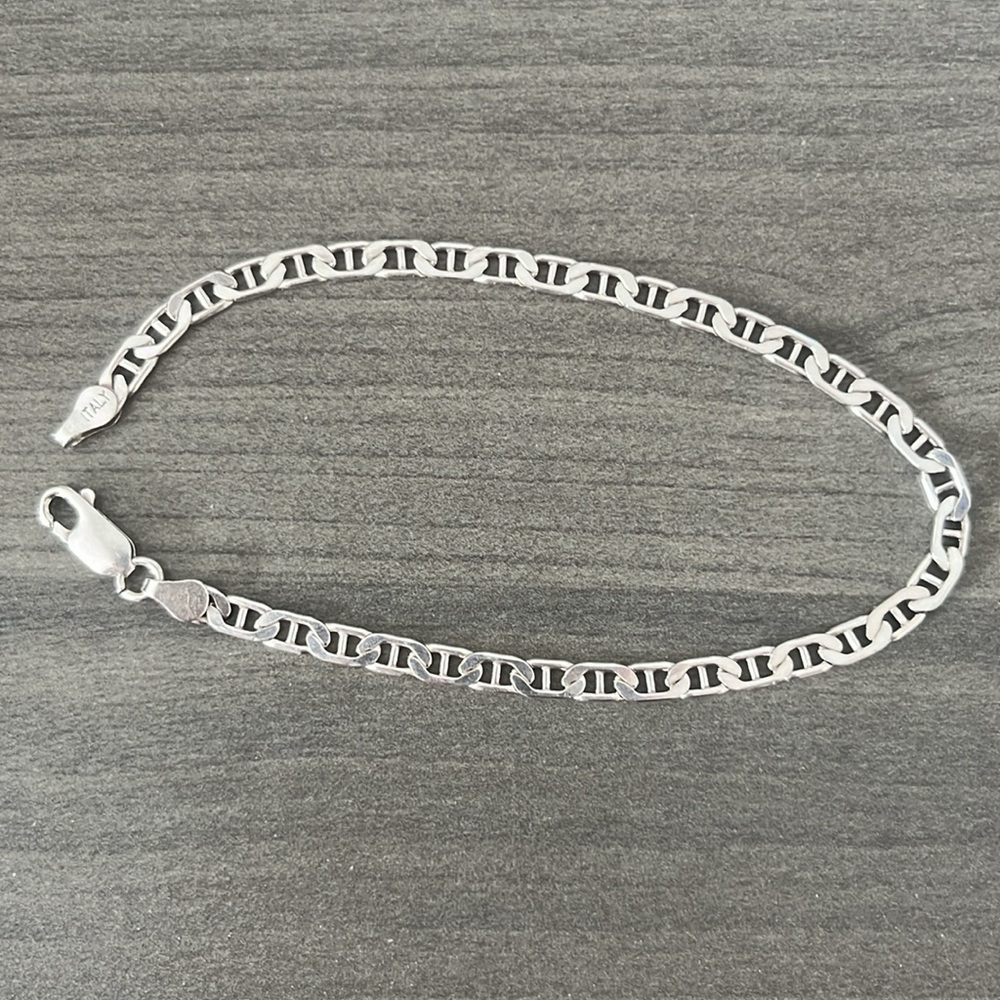 💜HOST PICK💜 Genuine Italian 925 Sterling Silver 8” Flat Mariner Chain Bracelet